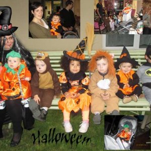 moi et mes sept petits enfants pour halloween