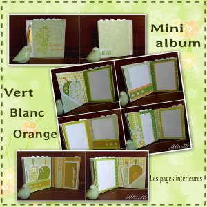 Mini album Vert Orange et Blanc  les pages