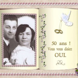 50 ans de mariage - dessus de gâteau