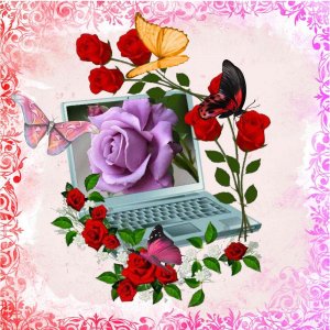 ordinateur  fleuri