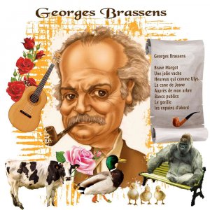 caricature Georges brassens