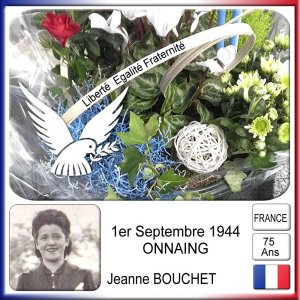 ESCAUDAIN - HOMMAGE AU SERGENT JEANNE BOUCHET (18/12/1923 - 1/9/1944)