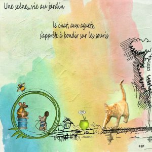 scène de vie au jardin