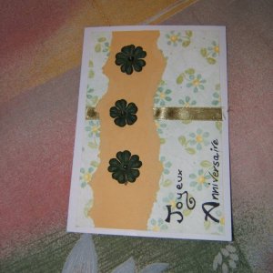 carte fleurs vert jaune