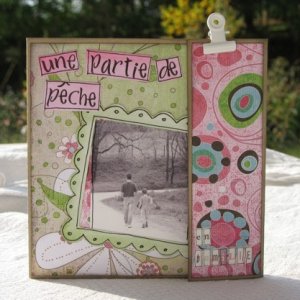 Mini album watercolor UNE PARTIE DE PECHE EN FAMILLE