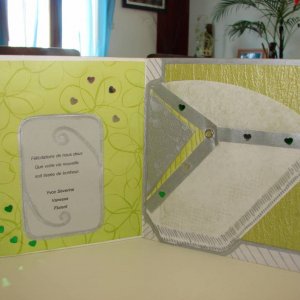 carte theme mariage argent et vert