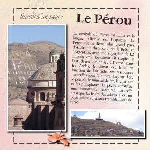 Le Pérou 1ere page
