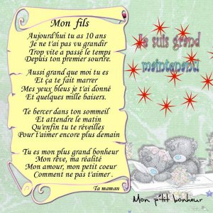 poeme de maman pour mes 10ans