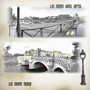 Les ponts de Paris en dessin