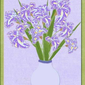 Mon bouquet d'iris peint à main levée