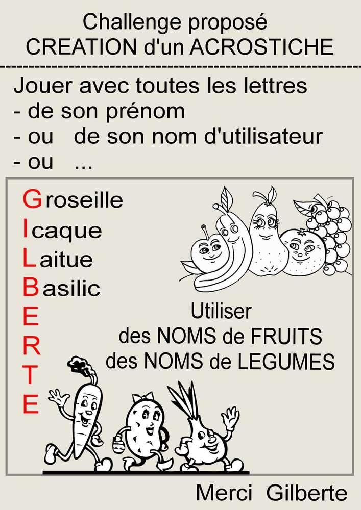 1-CHALLENGE - CREER UN ACROSTICHE