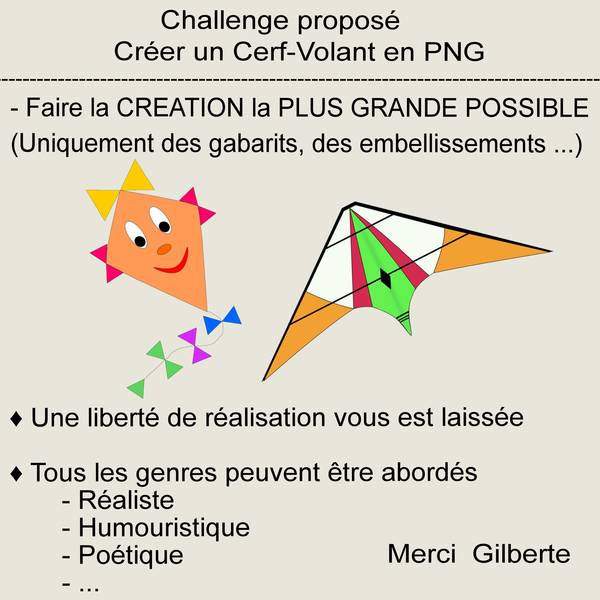 1-CHALLENGE - CREER UN CERF-VOLANT EN PNG