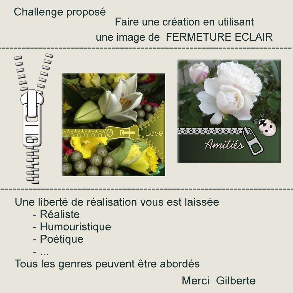 1-CHALLENGE FAIRE UNE CREATION EN UTILISANT UNE IMAGE DE FERMETURE ECLAIR