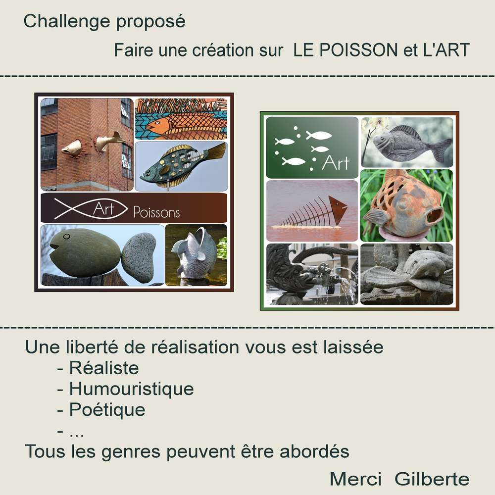 1-CHALLENGE - FAIRE UNE CREATION SUR LE POISSON ET L'ART