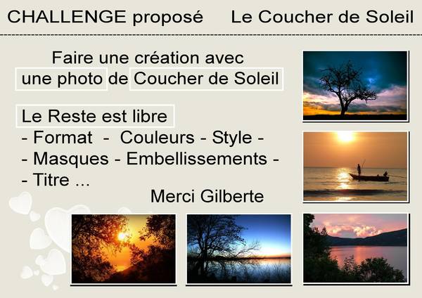 1- CHALLENGE - SCRAPPER une PHOTO de COUCHER de SOLEIL