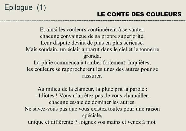 1-LE CONTE DES COULEURS - EPILOGUE (1 et SUITE)