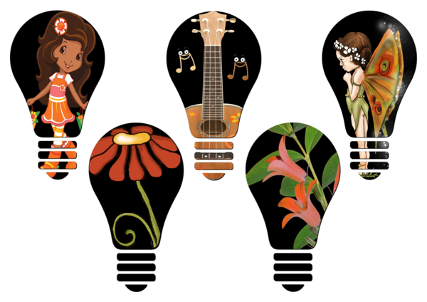 10-AMPOULES DECOREES avec UN ELEMENT PNG