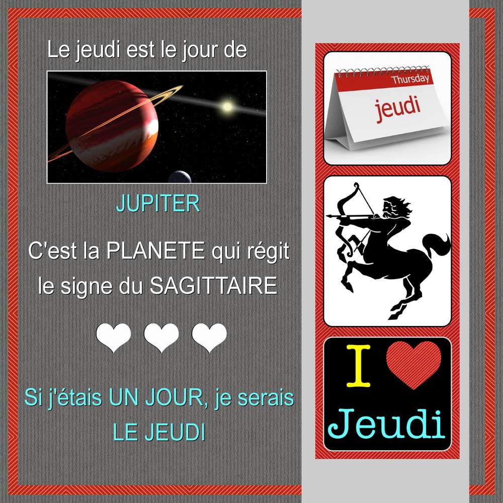 2-REALISATION - SI J'ETAIS UN JOUR DE LA SEMAINE, JE SERAIS LE JEUDI