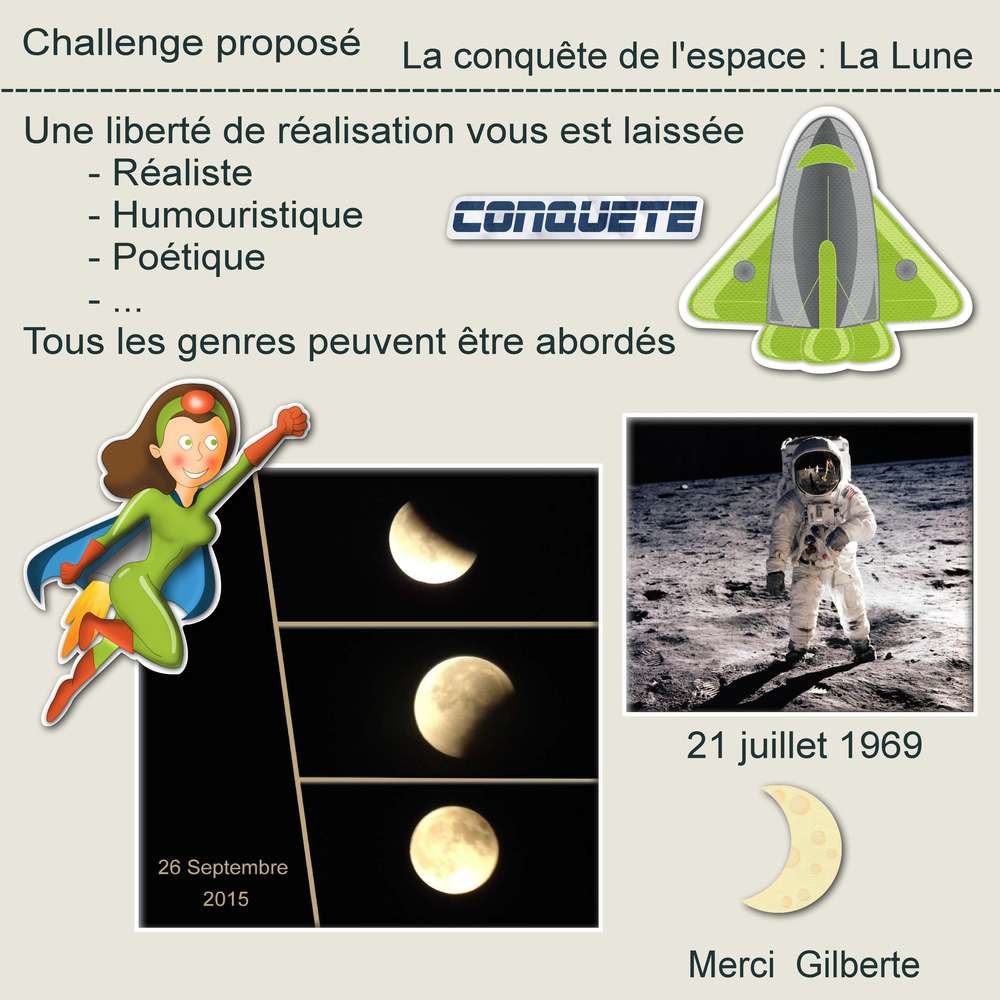 4-CHALLENGE (UNE VARIANTE) - LA CONQUETE DE L'ESPACE LA LUNE