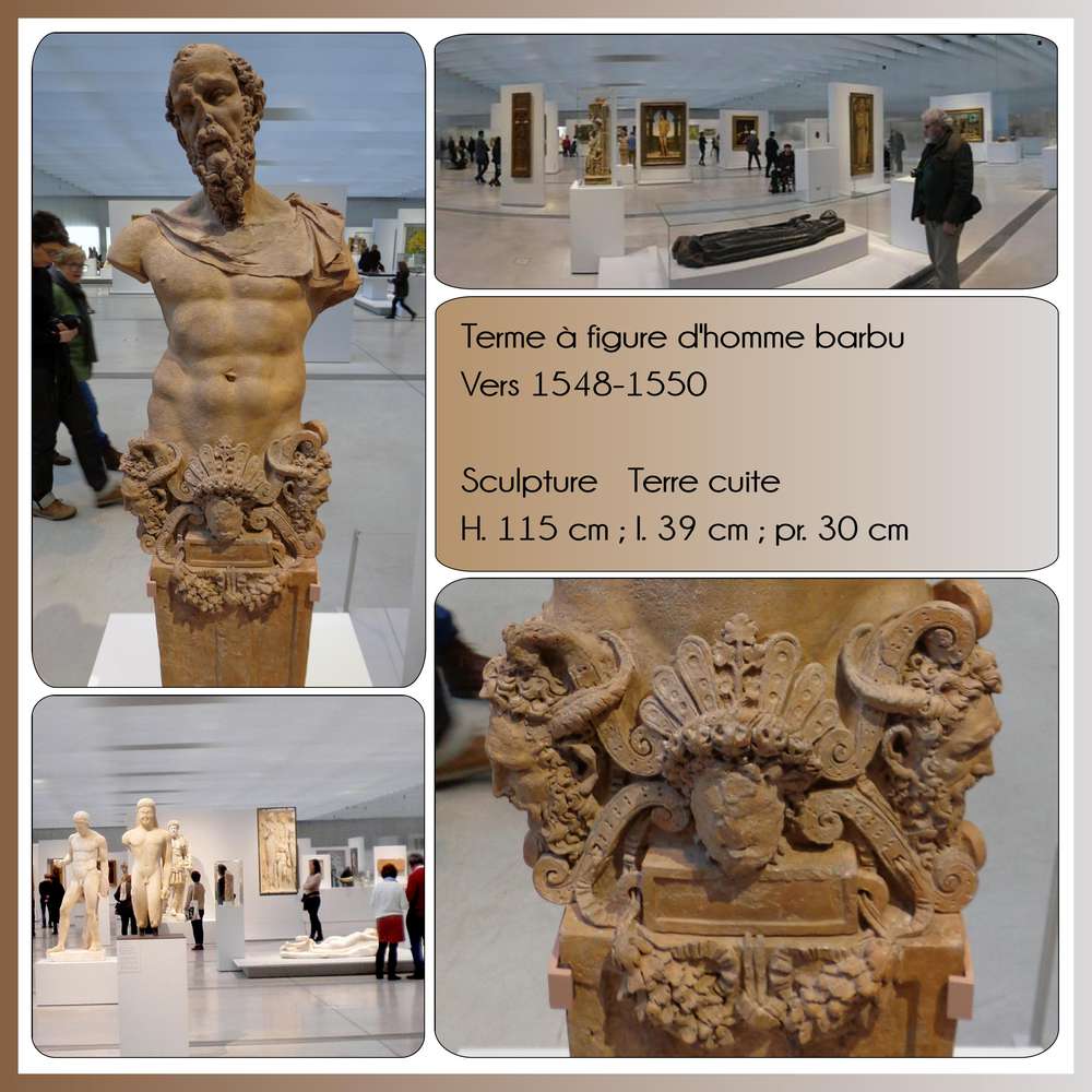 42-LE LOUVRE LENS - TERME A FIGURE D'HOMME BARBU