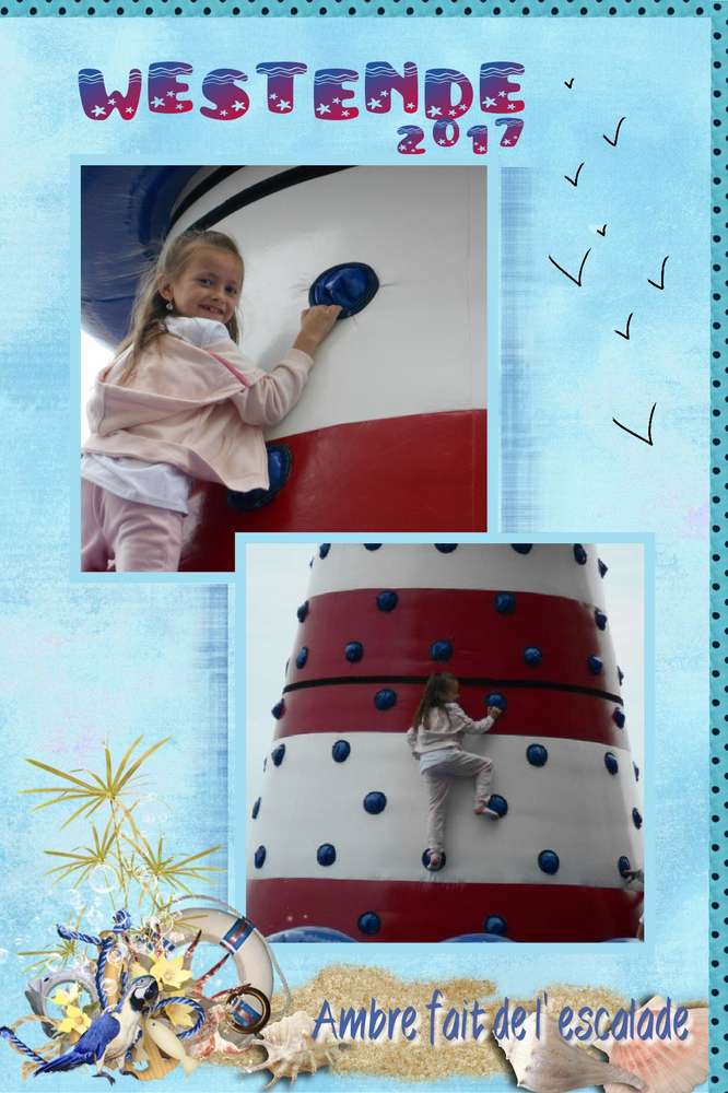 Ambre fait de l' escalade