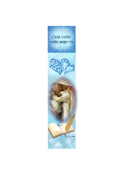 amour en bleu - marque page