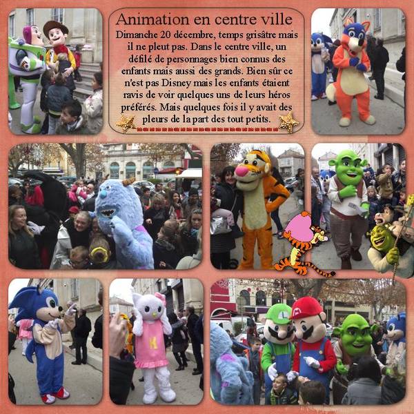 Animation avec un défilé de personnages