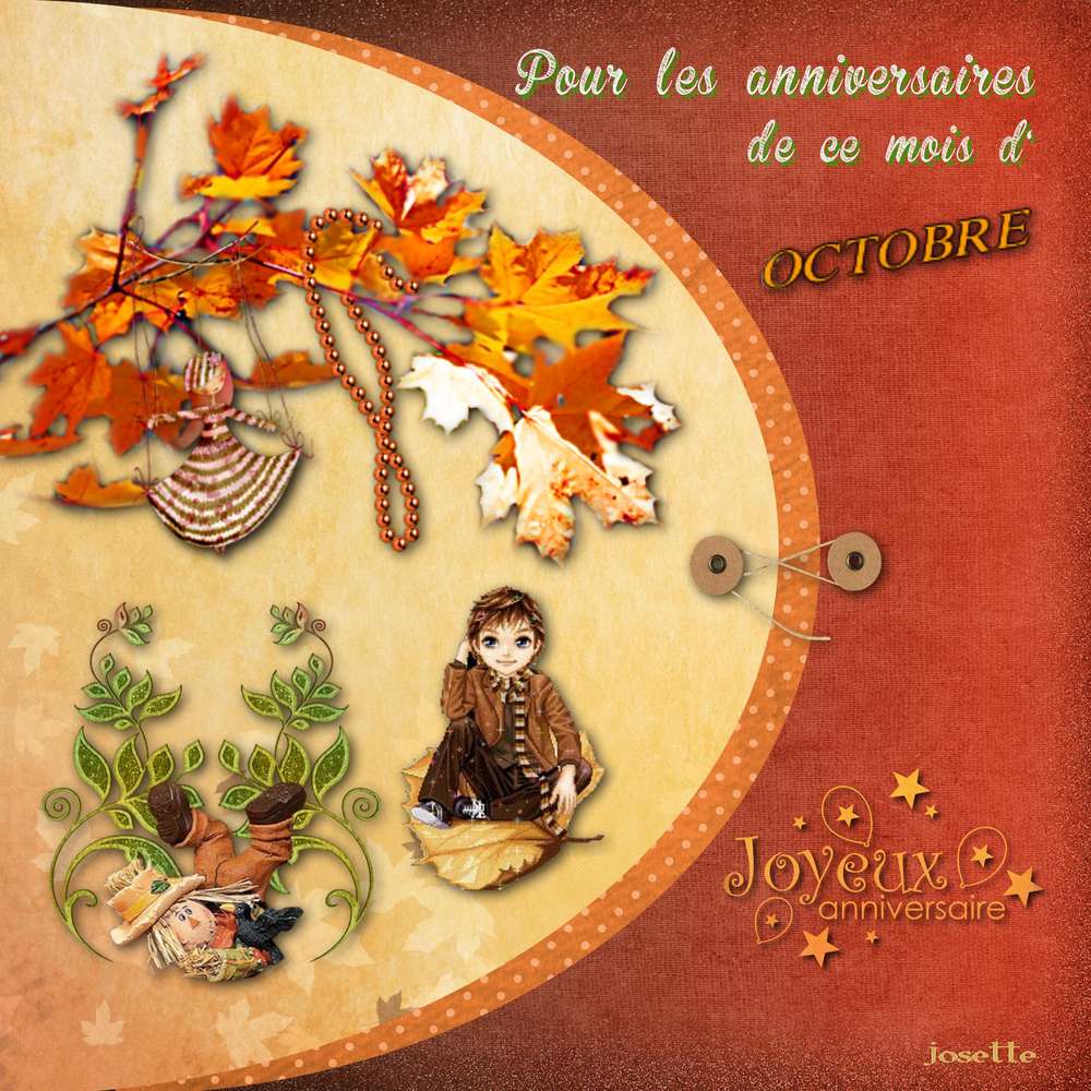 Anniversaire mois d' octobre