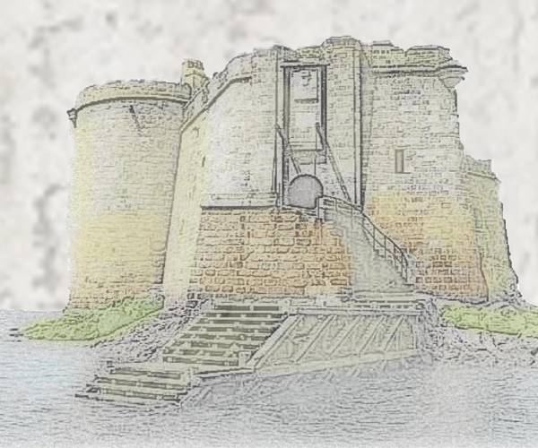 Aquarelle château du Taureau (Finistère)