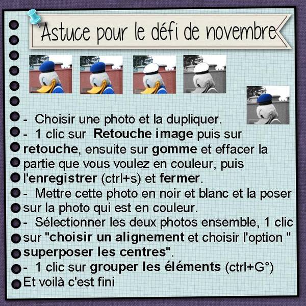 Astuce pour le défi de novembre