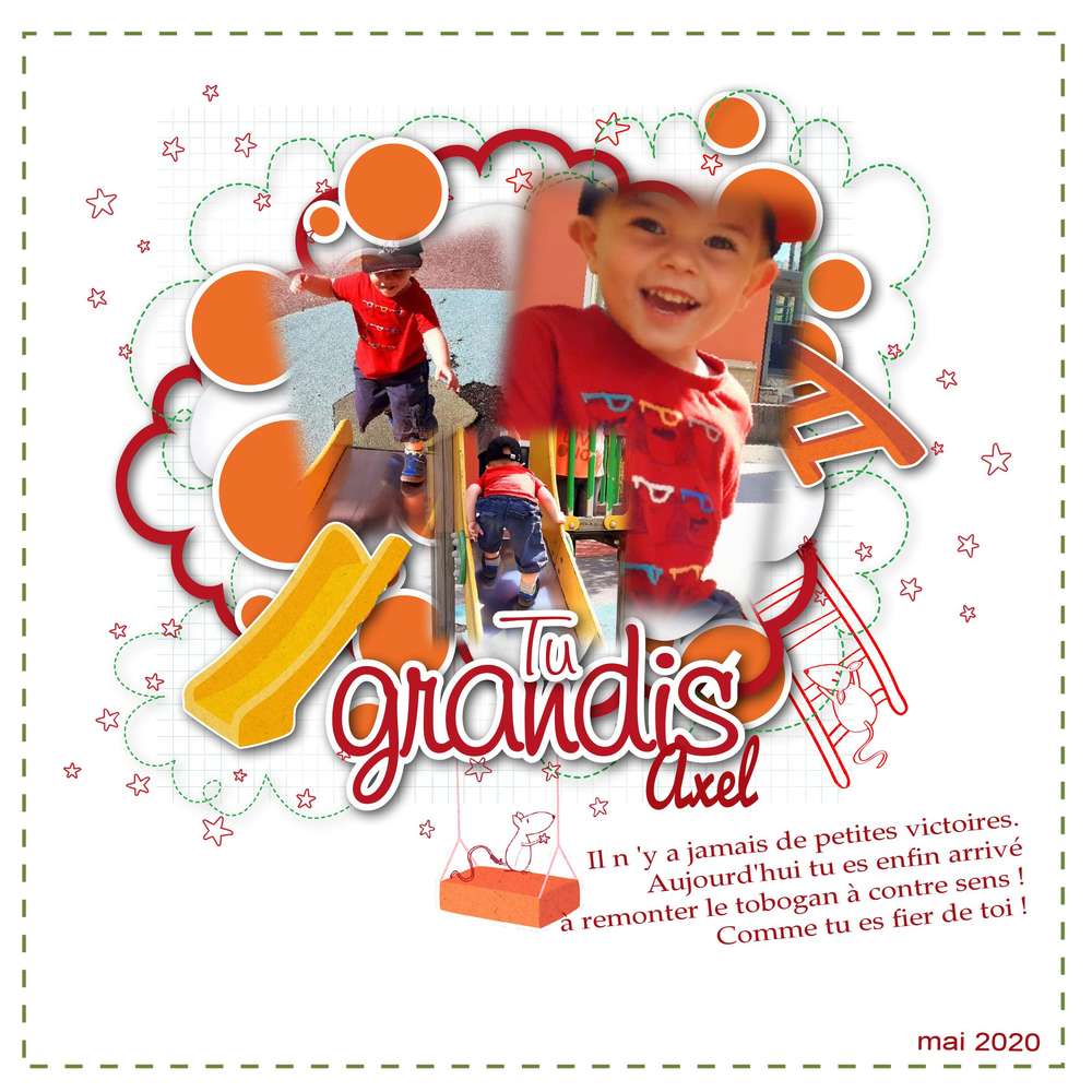 Axel fier sur le tobogan