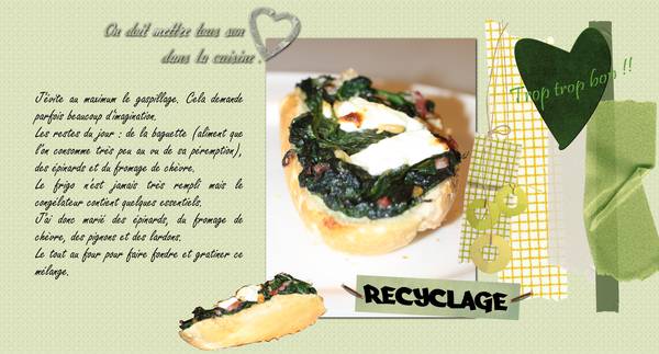 Baguette aux épinards