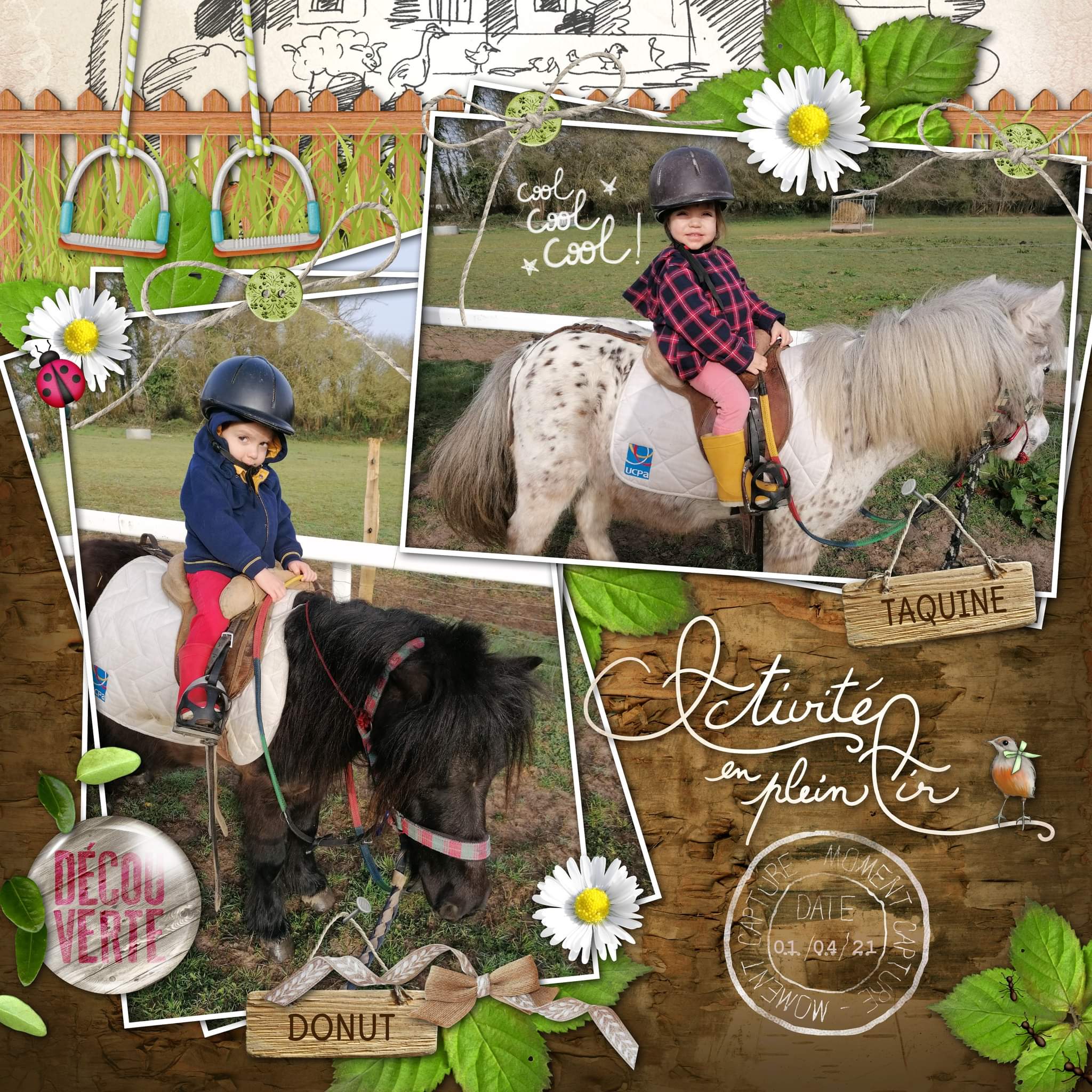 Baptême poney pour V et M