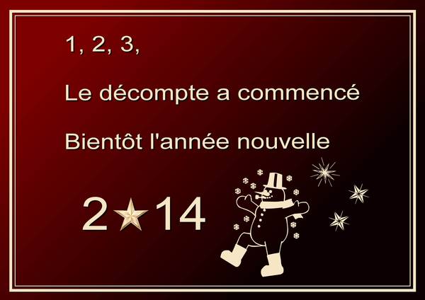 BIENTOT L'ANNEE NOUVELLE