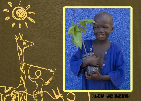 Bleu, je veux Des arbres pour le Sahel Un manguier Pour manger