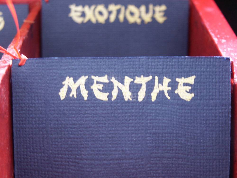 boite à thé les étiquettes