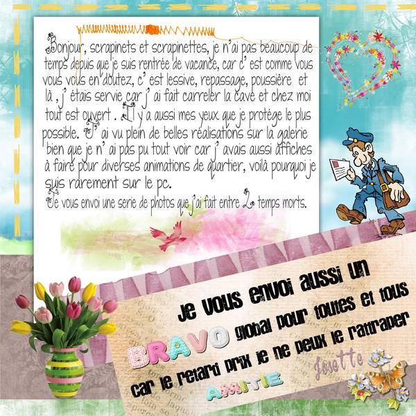 Bonjour à toutes et tous.