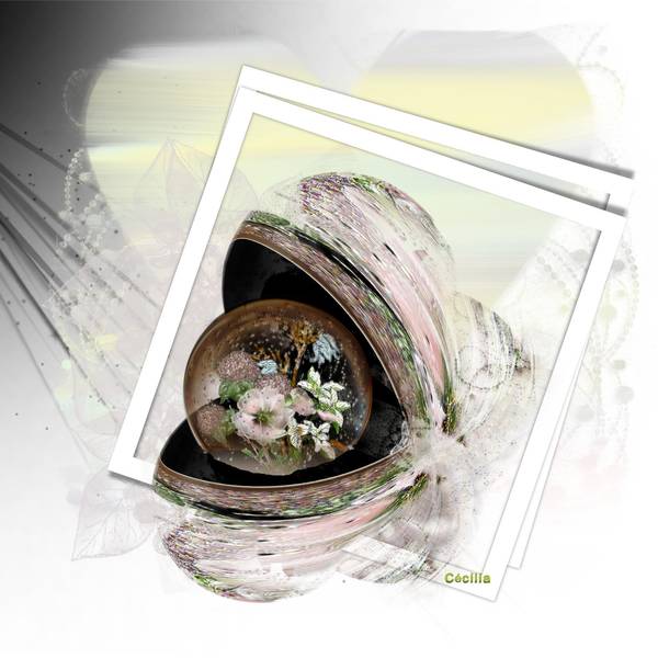 Boule de verre remplit de fleurs