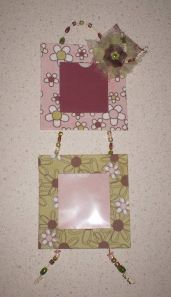 cadres déco rose et kaki