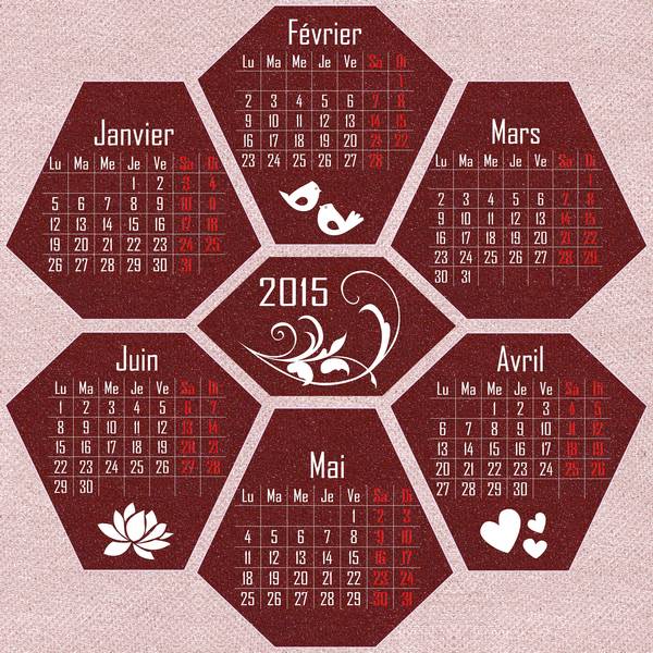 CALENDRIER 2015 - PREMIER SEMESTRE