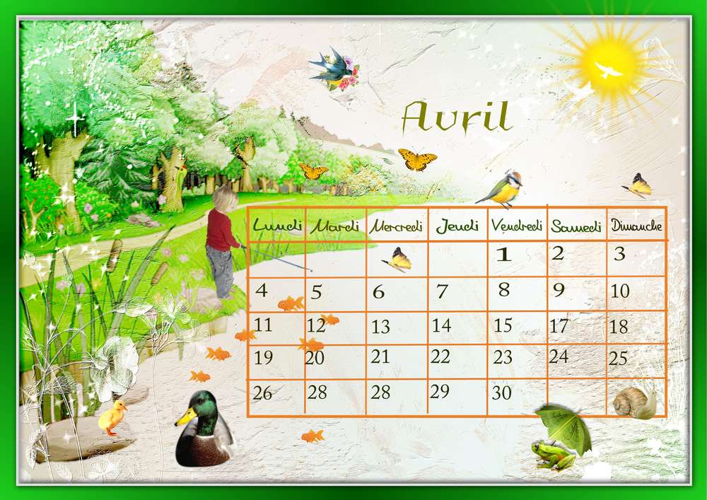 Calendrier avril