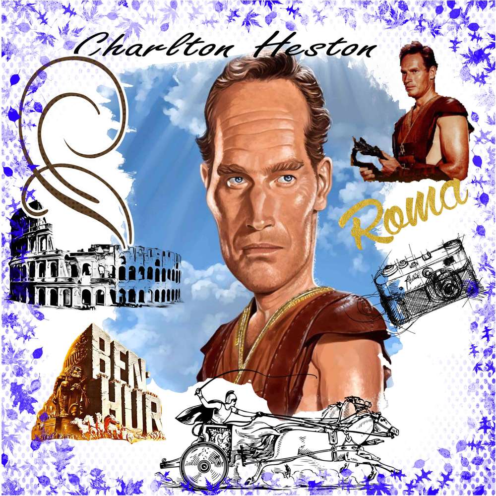 caricature Charlton heston