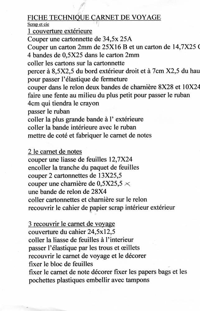 carnet  de route  +  explications