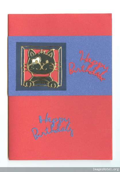 carte chat pour un anniversaire