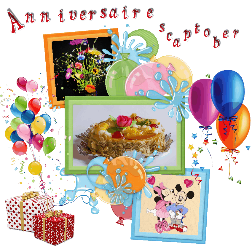 carte d'anniversaire october  animée