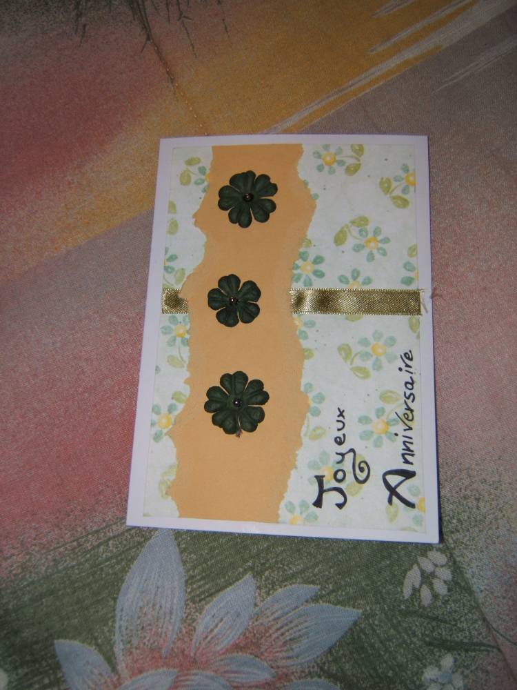 carte fleurs vert jaune