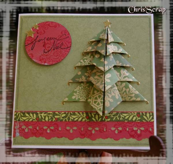 carte origami sapin de noel