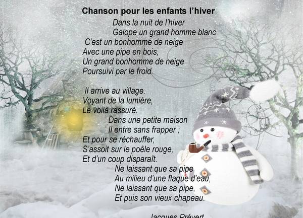 Chanson pour les enfants l'hiver