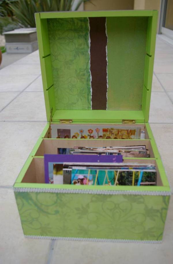 coffre à photos ouvert