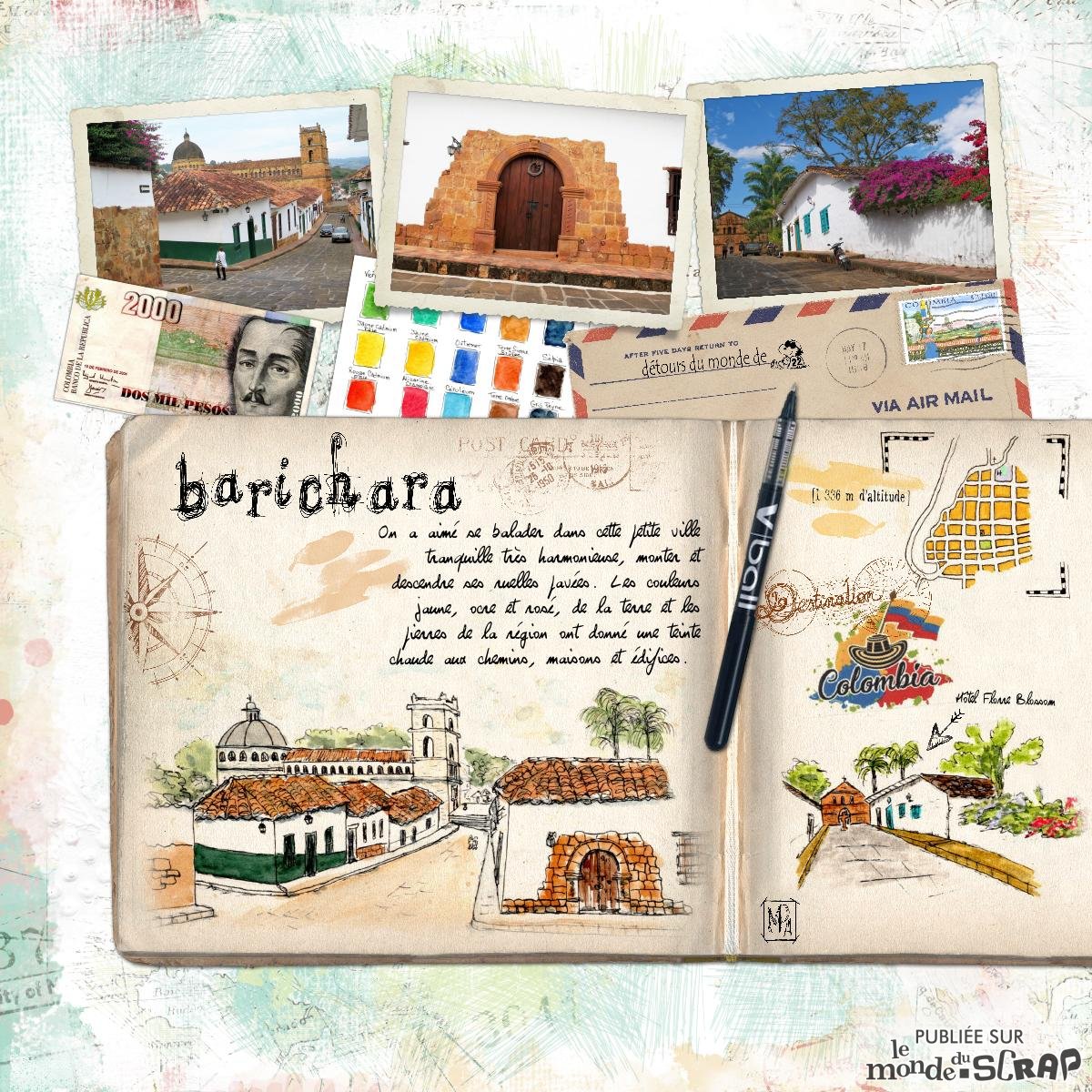 Colombie - Barichara en croquis